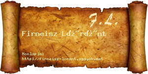 Firneisz Lóránt névjegykártya