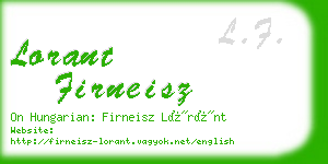 lorant firneisz business card